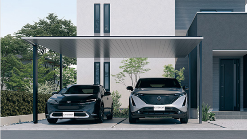 三協アルミ カーポートFⅡ エフツー 2024年新商品 二台用 スタイリッシュ かっこいい おしゃれ シンプルモダン エクステリア製品|MIRAIE (運営会社:パートナーホーム株式会社)